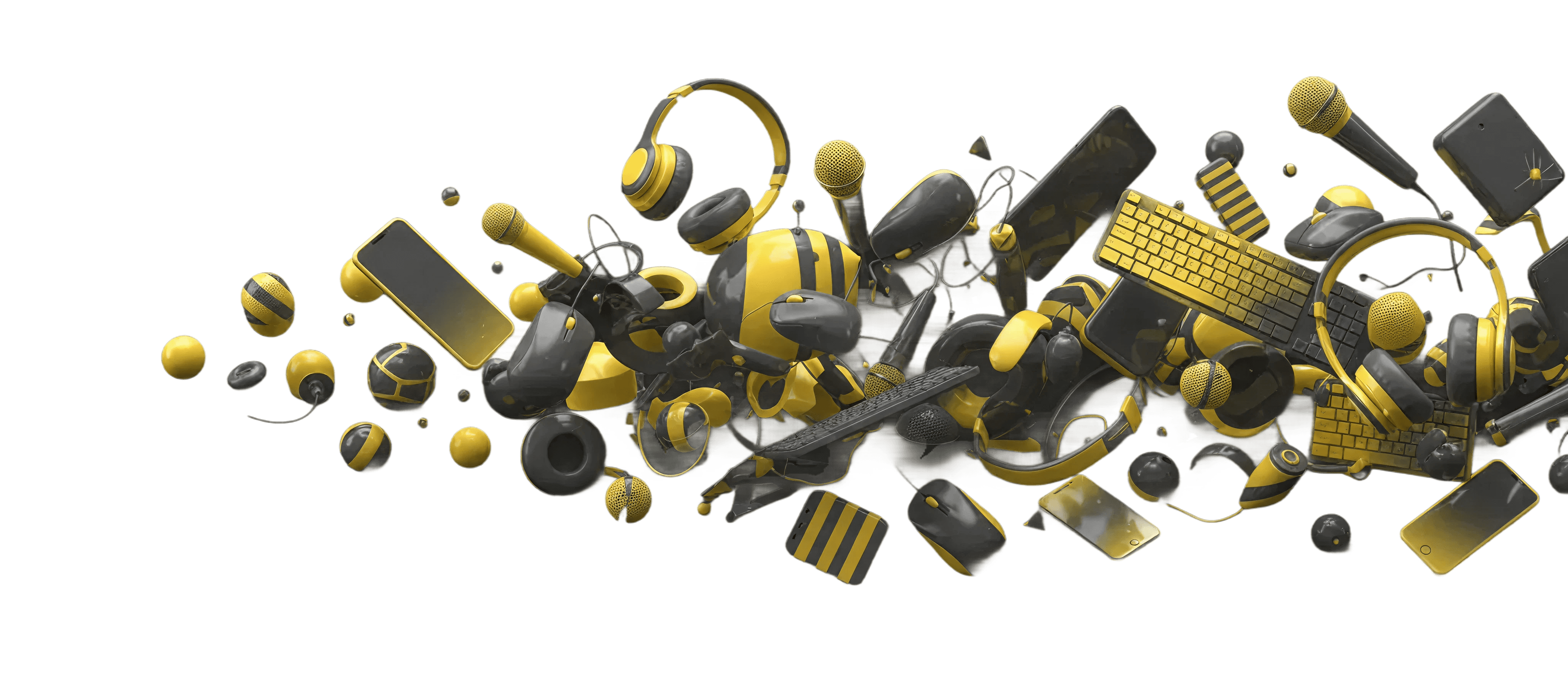Широкая композиция из техники и аксессуаров